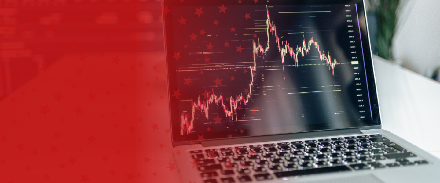 Laptop with Line Graph