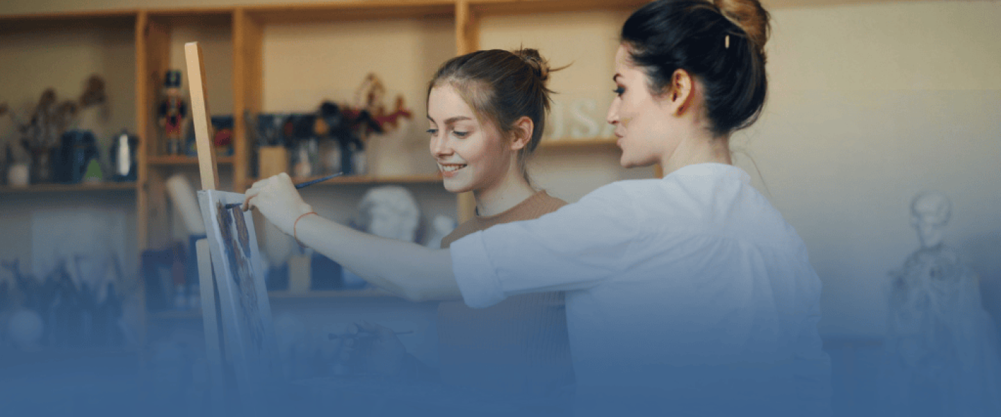 Two Art Students Painting