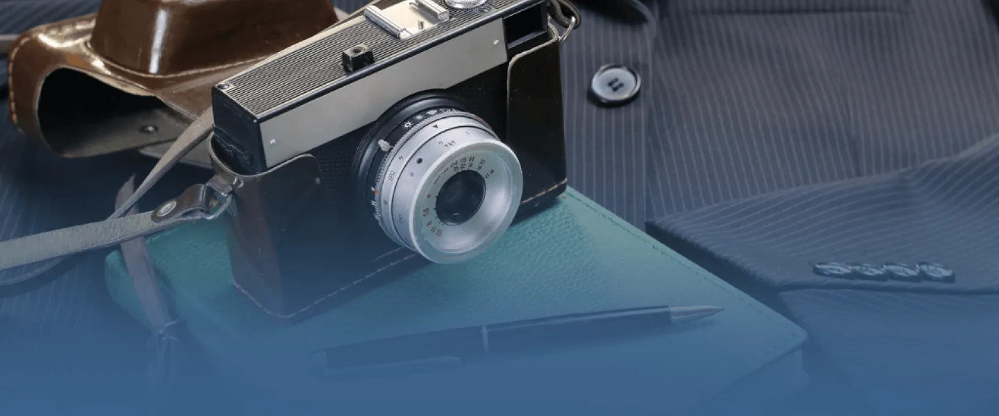 Film Camera and Notepad