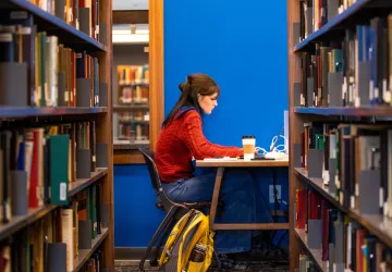 A student studying