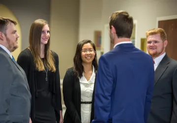 Young business people having a conversation