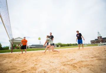 People playing volleyball