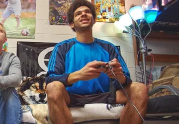 Students playing video games