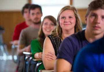 Students sitting in a classroom