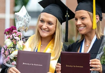 Students wearing cap and gown