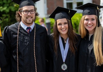 Students wearing cap and gown