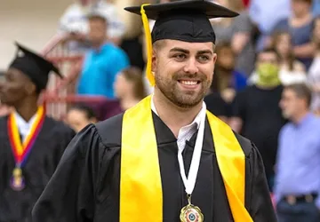 Students wearing cap and gown