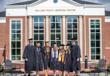 students wearing caps and gowns