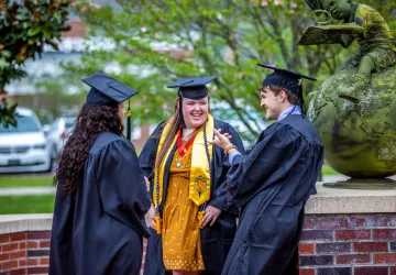 Students wearing cap and gown