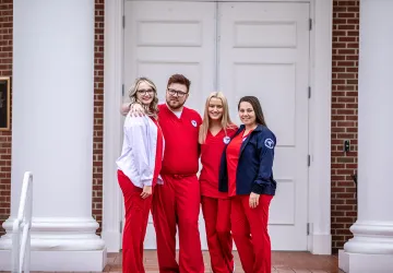 Nursing students pose for a photo