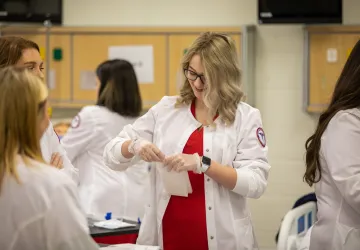 Nursing students in a classroom