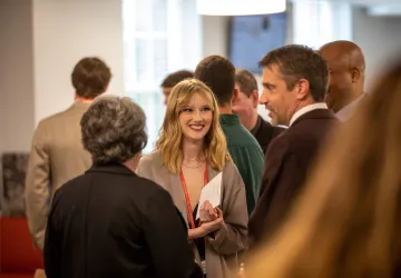 Several people having a conversation