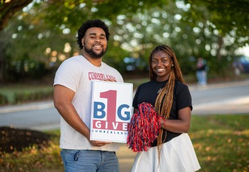 Students help promote the Give Day campaign 