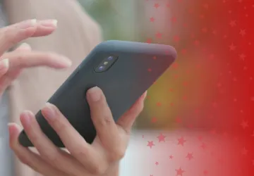 Student Using App on Phone