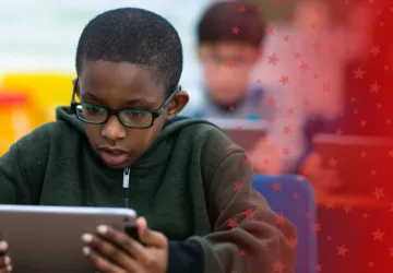 Child Using Technology to Study