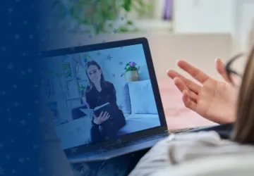 Mental Health Professional Online Meeting with Client