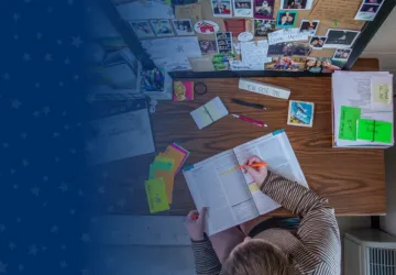 Student Studying at Desk