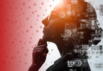 Woman Thinking about AI