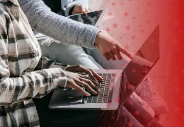 Students working on the Computer