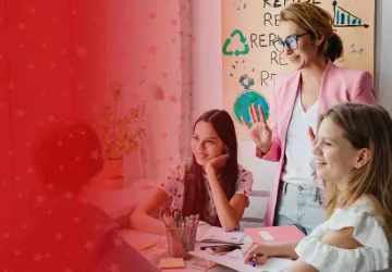 Teacher working with Students