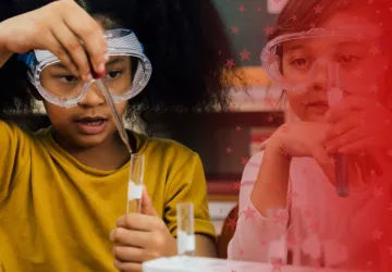 Student Working in Science Lab