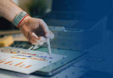 Stylus Writing on a Tablet with Charts and Tables