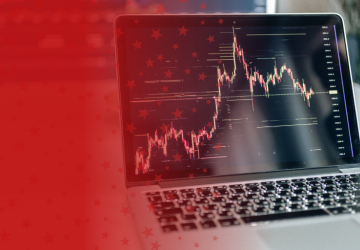 Laptop with Line Graph