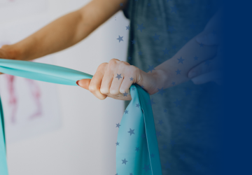 Patient Working with a Physical Therapy Band