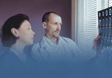 Patient Looking at Brain Scan Results