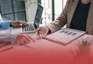 Human Service Worker with Laptop and Charts