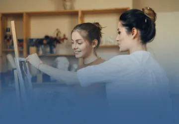 Two Art Students Painting