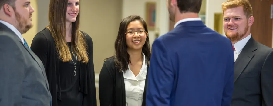 Young business people having a conversation