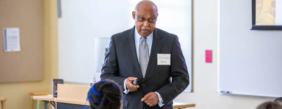 Businessman leading a presentation