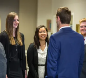 Young business people having a conversation