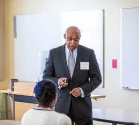 Businessman leading a presentation