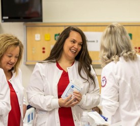Nursing students working together