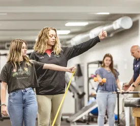 PT student working with a patient
