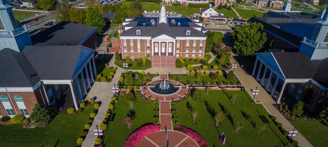 Sky view of University of the Cumberlands campus.