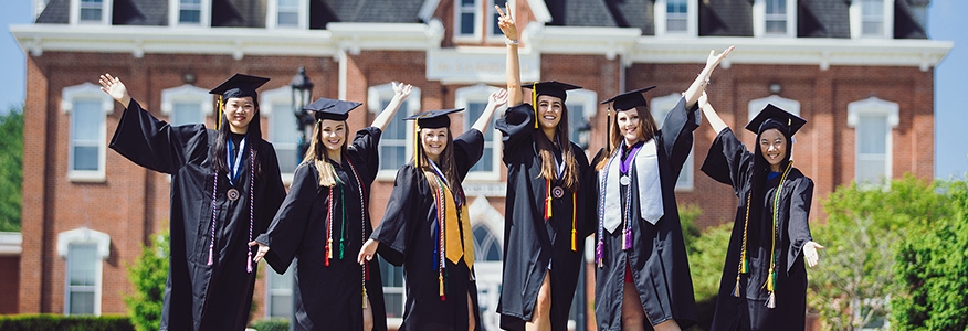 Recent graduates celebrate on campus 