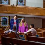 Students in a church