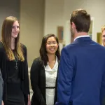 Young business people having a conversation