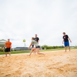 People playing volleyball