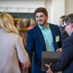 Graduate student networking with people
