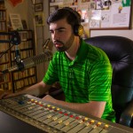 A student doing a podcast