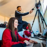 Students filming an event