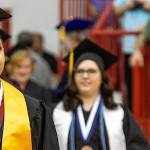 Students wearing cap and gown