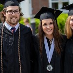 Students wearing cap and gown