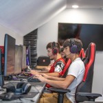 Students playing video games