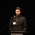 Young man giving a speech