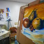 Paintings in a classroom